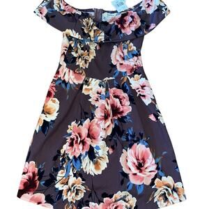 Speechless Floral Dark Plum Purple Dress NWT Size small